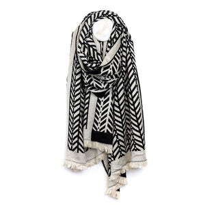 Black and ecru Chevron scarf
