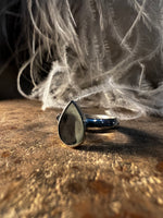 Teardrop silver ashes ring