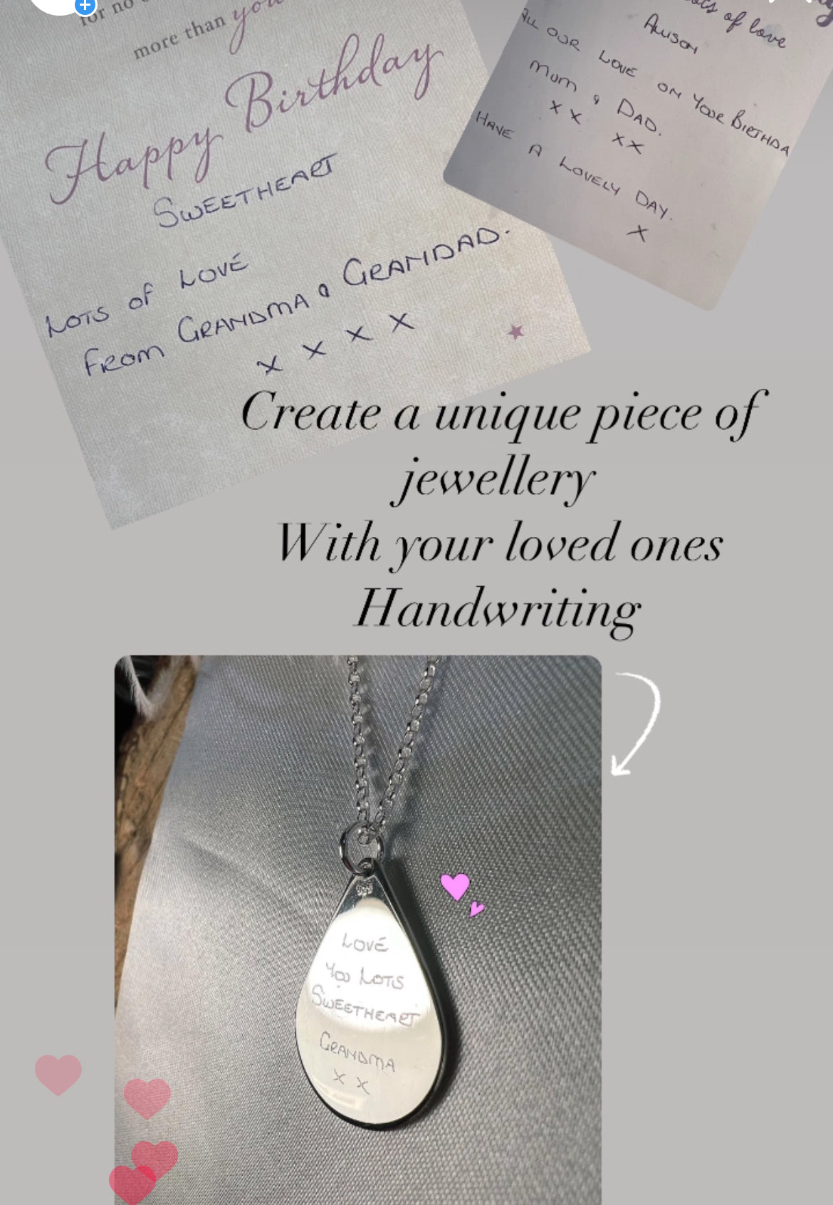 Handwriting Teardrop pendant