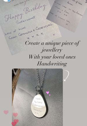 Handwriting Teardrop pendant