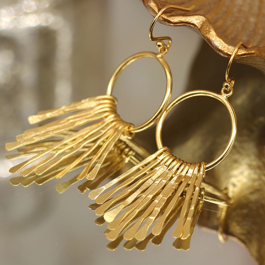 Gold plated multi strand earrings