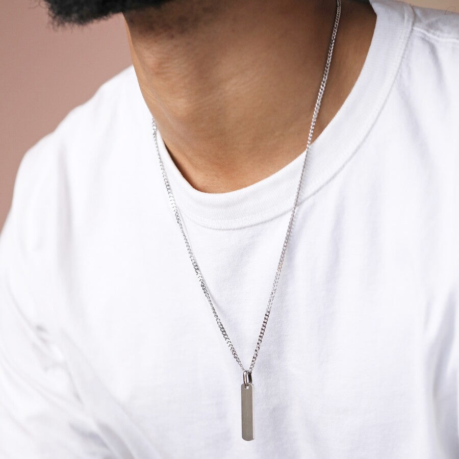 Mens thin dogtag necklace