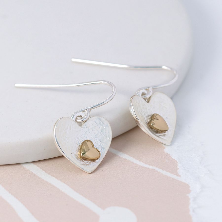 textured heart earrings