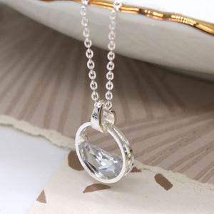 Crystal round hoop necklace