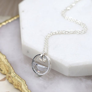 Crystal round hoop necklace