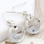 crystal round hoop earrings