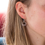 crystal round hoop earrings