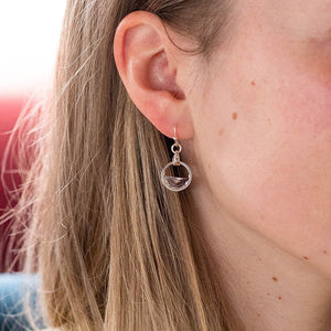 crystal round hoop earrings