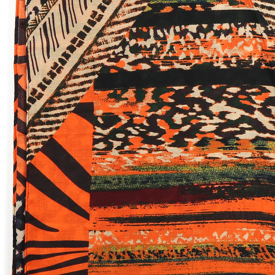 Orange mix animal print scarf