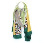 Green mix Leopard print scarf