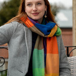 Vibrant mixed colour check scarf