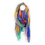 Vibrant mixed colour check scarf
