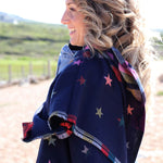 Navy star print scarf
