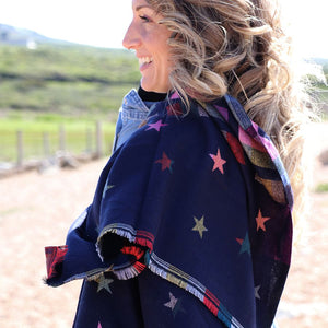 Navy star print scarf