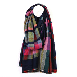 Navy star print scarf