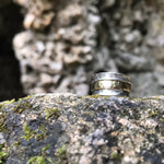 Gold and silver Hammered Spinning Ring