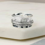 Silver Feather Spinning Ring