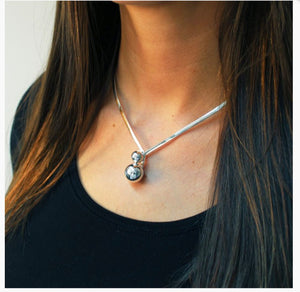 Sterling silver torque collar necklace 