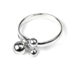 Triple ball silver ring