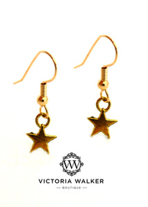 Gold plated star earrings