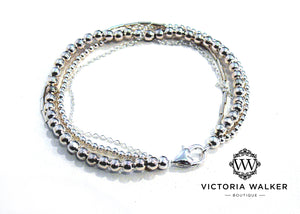 Silver strands bracelet