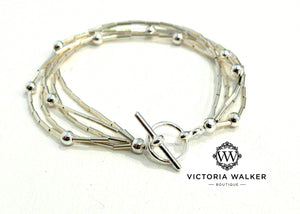 Silver beady bracelet