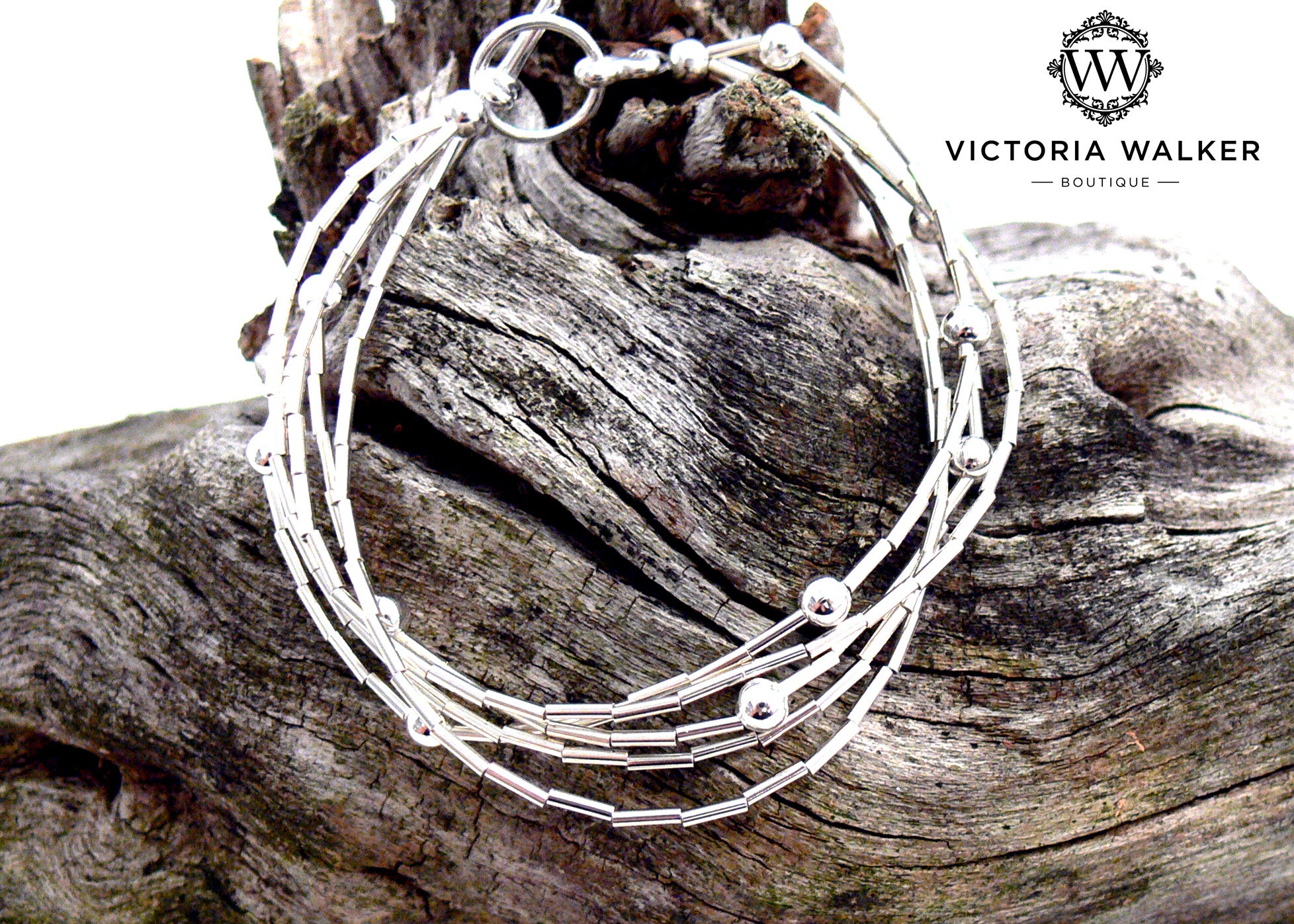 Silver beady bracelet