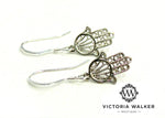 Sterling Silver Hamsa Earrings