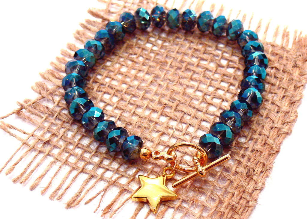 Cut glass star bracelet