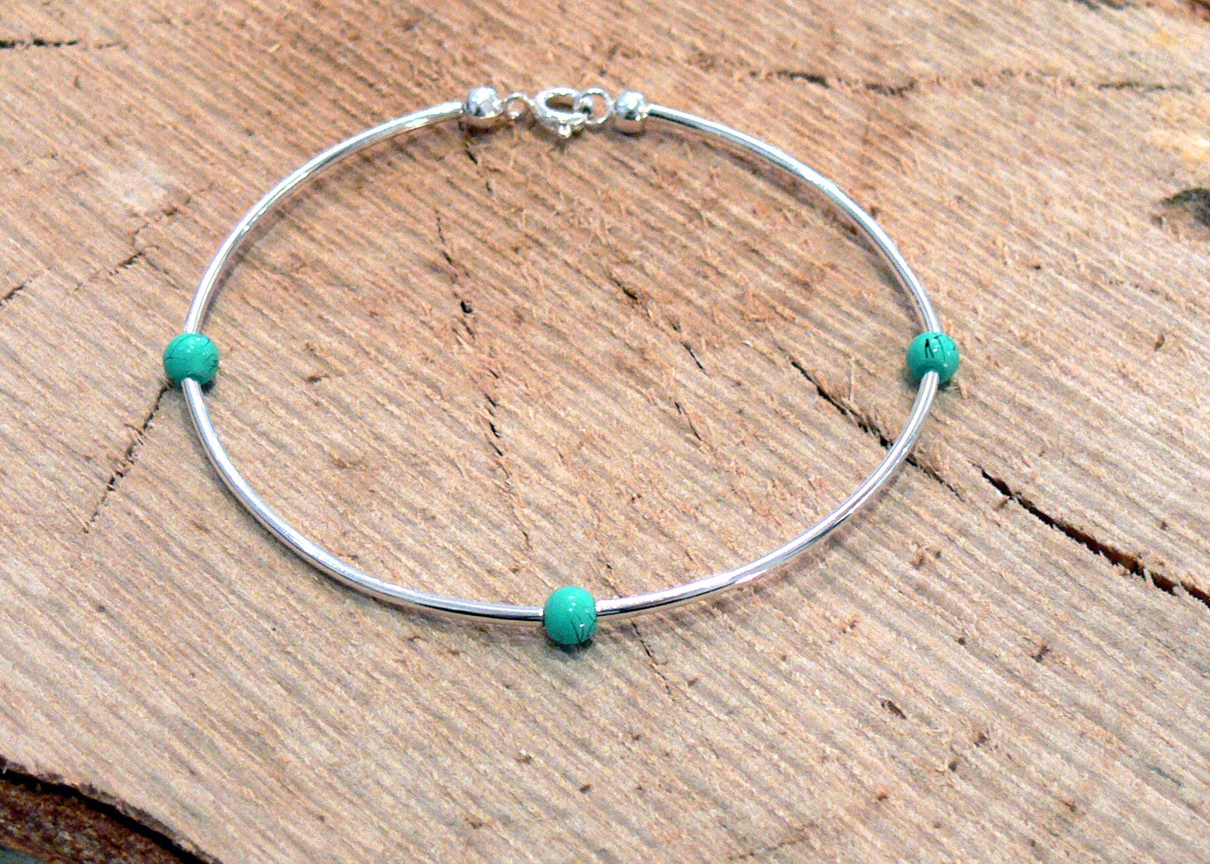 Turquoise silver plated stacker bracelet
