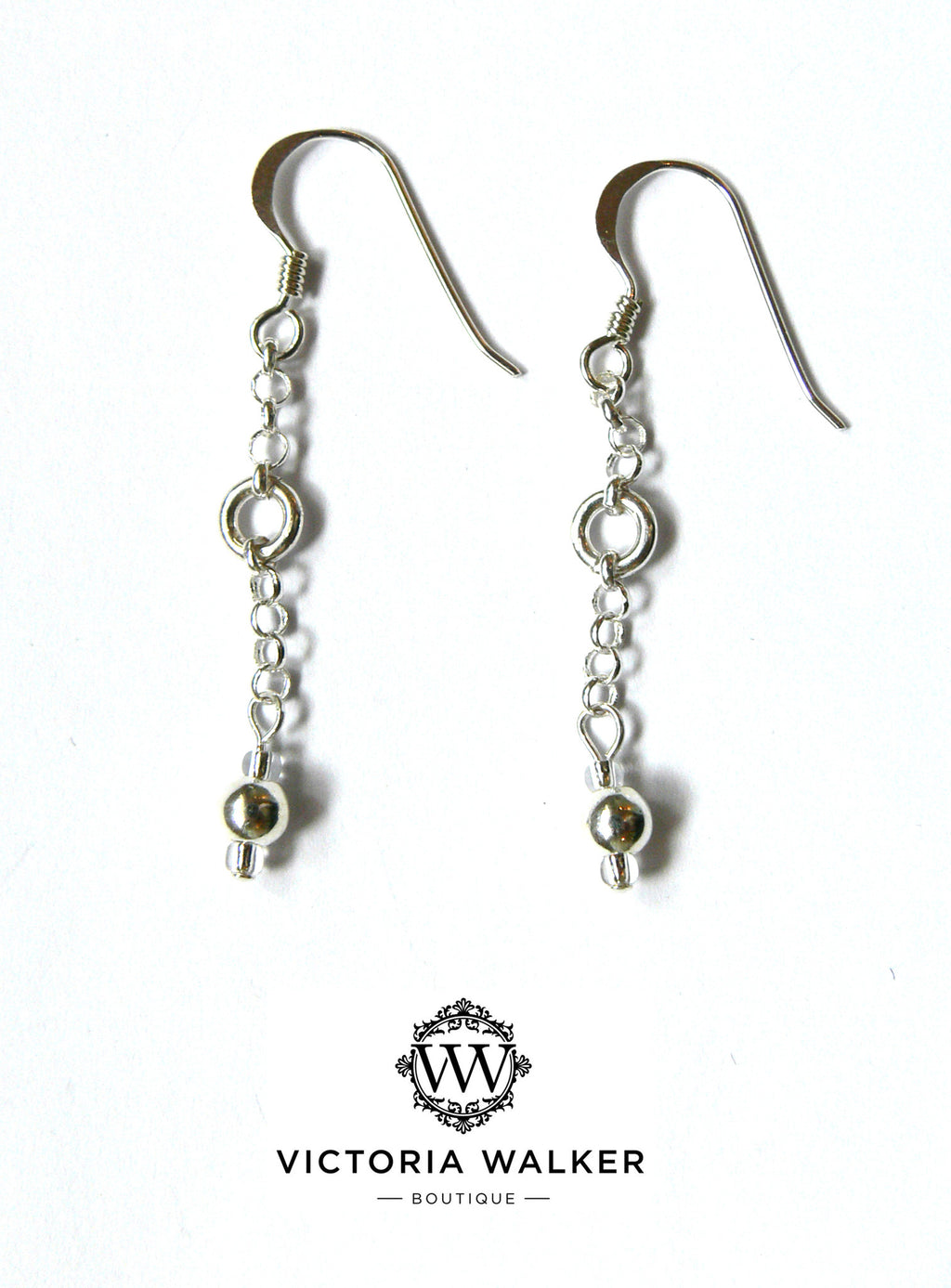 Silver chain drop earrings