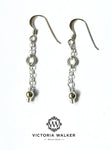 Silver chain drop earrings