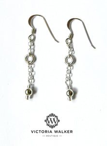 Silver chain drop earrings