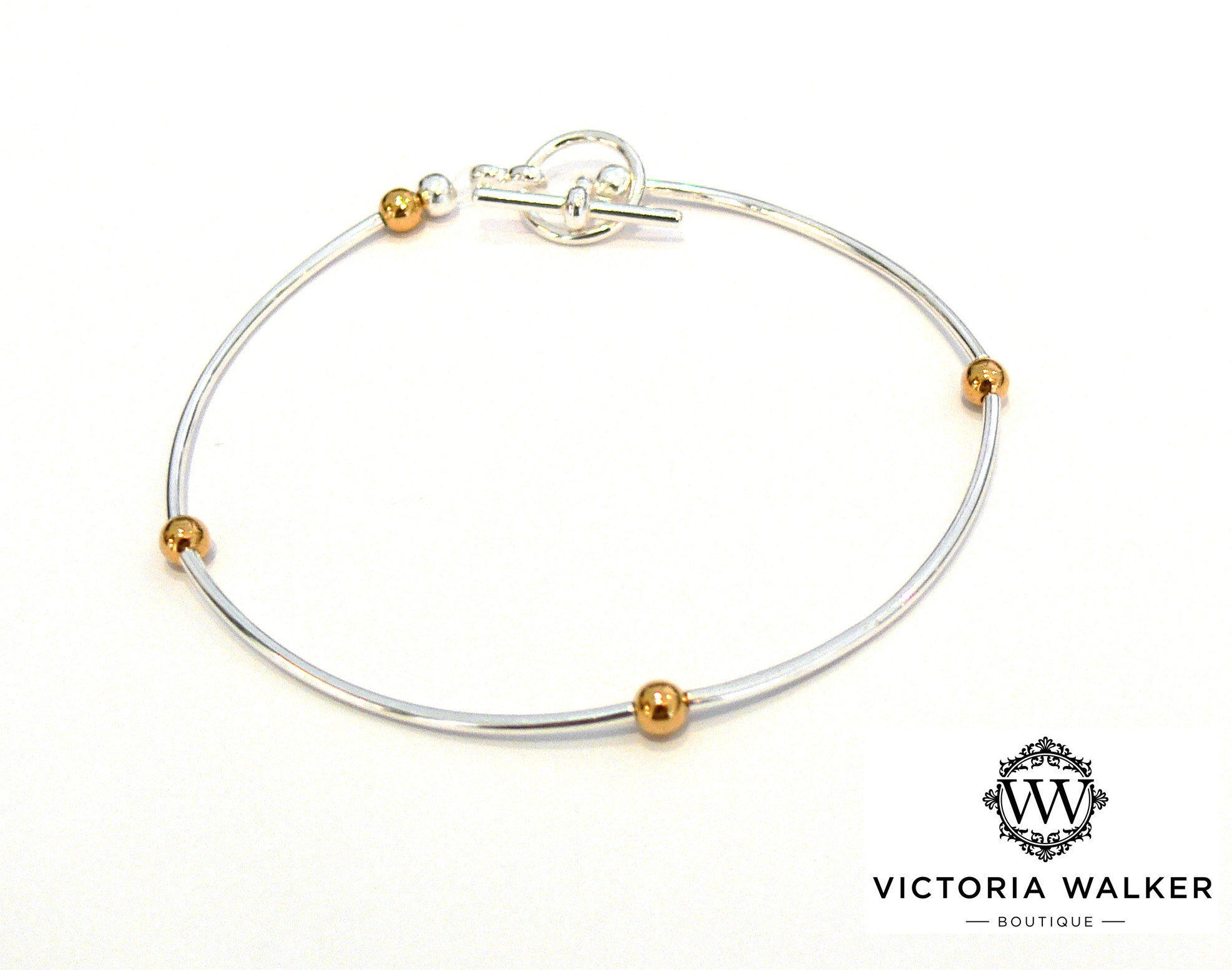 Silver and Gold Plated Stacker Bracelet