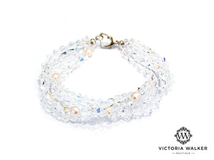 Silver Crystal Strands Bracelet