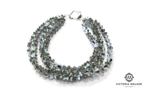 Silver Crystal Strands Bracelet