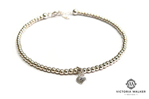 Bespoke Silver Heart Bracelet