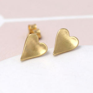 Concave Heart gold Studs