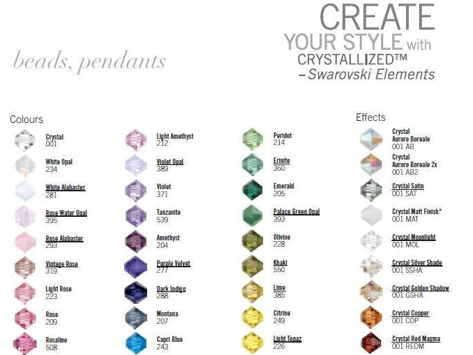 Crystal Elements Colour Samples