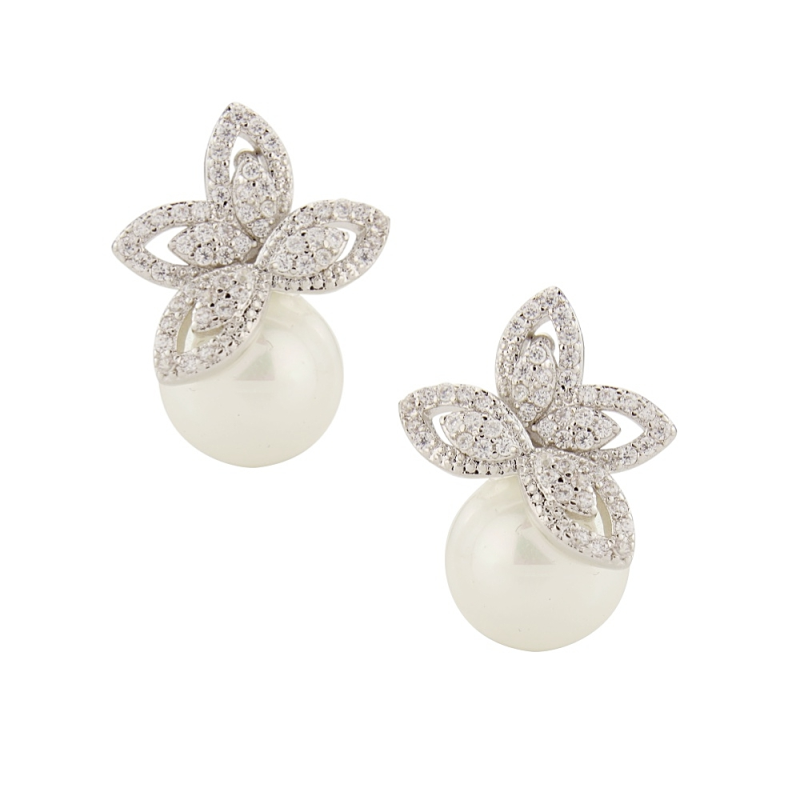 Crystal Allure pearl studs