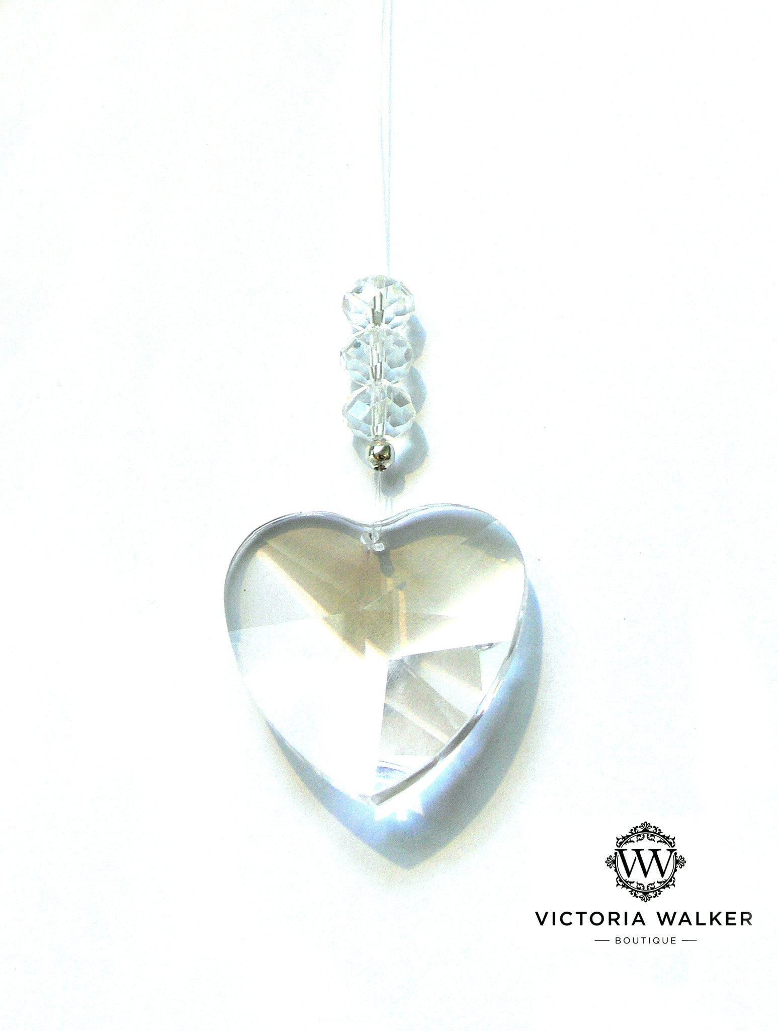 Glass heart window crystal