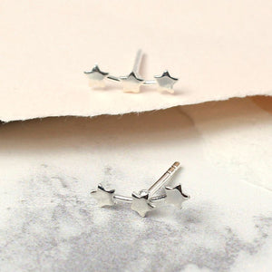 Triple shooting star earrings
