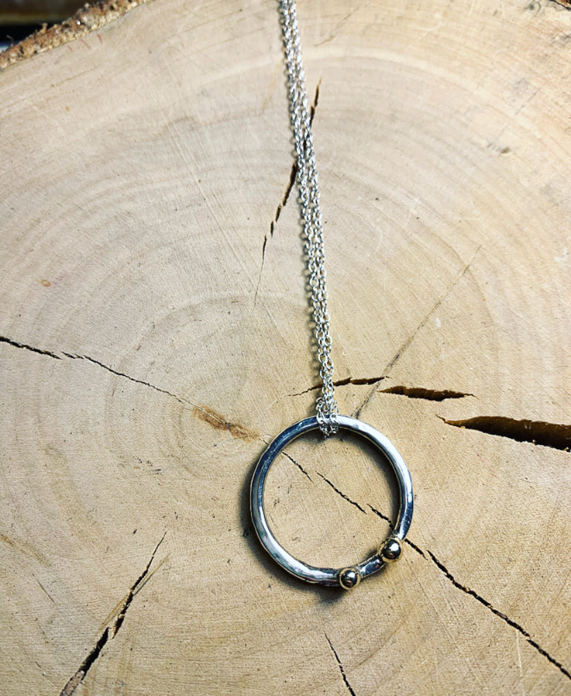 My worlds hoop pendant