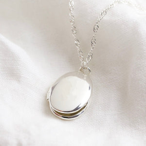 Oval locket- silver plated