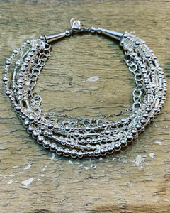 Multi strands sterling silver bracelet