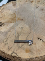 Just bee silver bar necklace