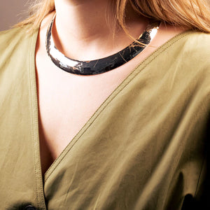 Azendi planished silver collar