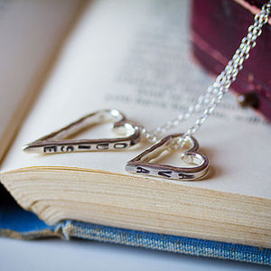 Engraved Double Heart Necklace