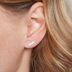 Feather stud earrings