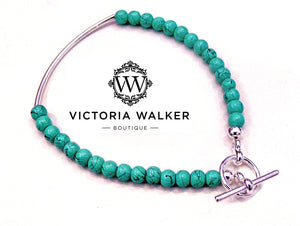 Turquoise bracelet with toggle clasp